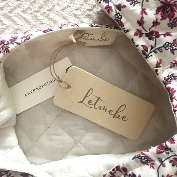 NWT Anthro red and white floral quilted blouse 2X - Picture 7 of 11